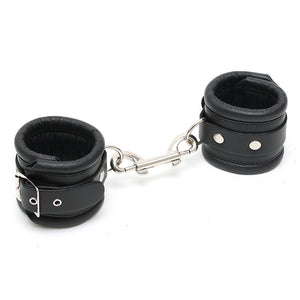 Menottes pour chevilles en cuir noir - Rimba