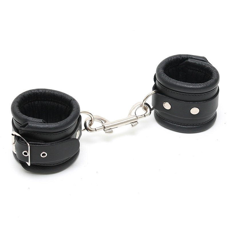 Menottes pour chevilles en cuir noir - Rimba