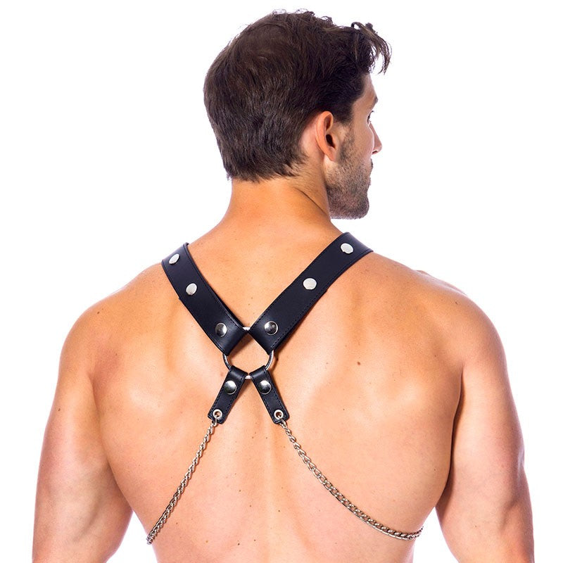Harnais BDSM en cuir avec chaînes (homme) - Rimba
