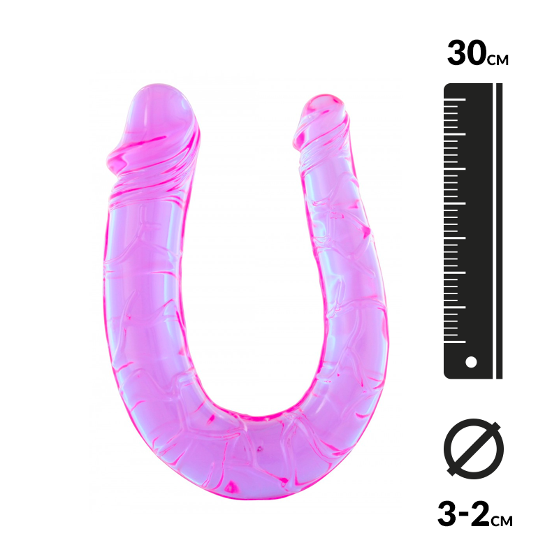 Double dong mini en Jelly avec veines apparentes