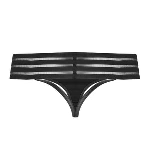 Culotte sexy avec bandes F161 - Noir Handmade