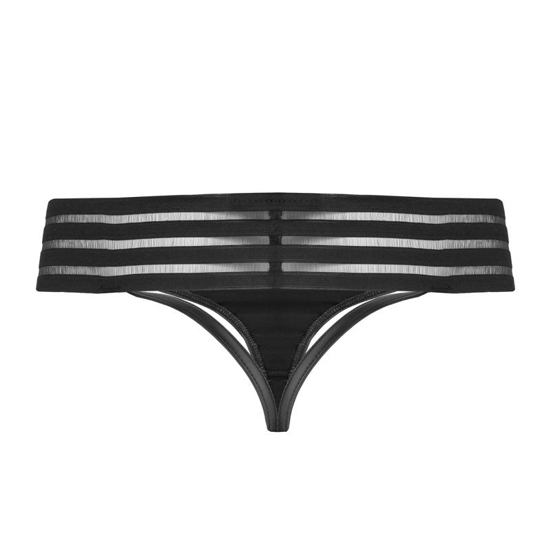 Culotte sexy avec bandes F161 - Noir Handmade