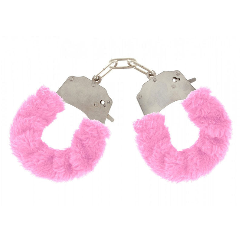 Paire de menottes fourrure "Furry Fun Cuffs" - Rose