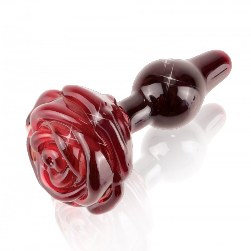 Plug anal en verre (Rouge) - Icicles No 76