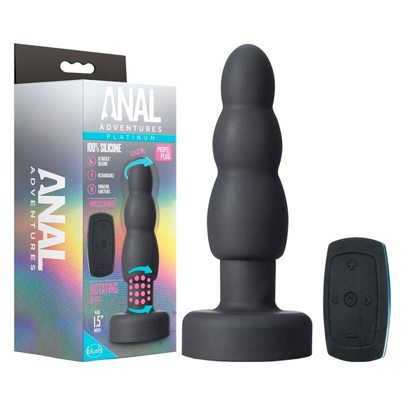 Plug anal Rotatif et vibrant télécommandé - Anal Adventures Propel