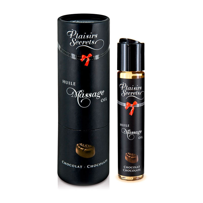 Huile de massage comestible Chocolat - Plaisirs Secrets