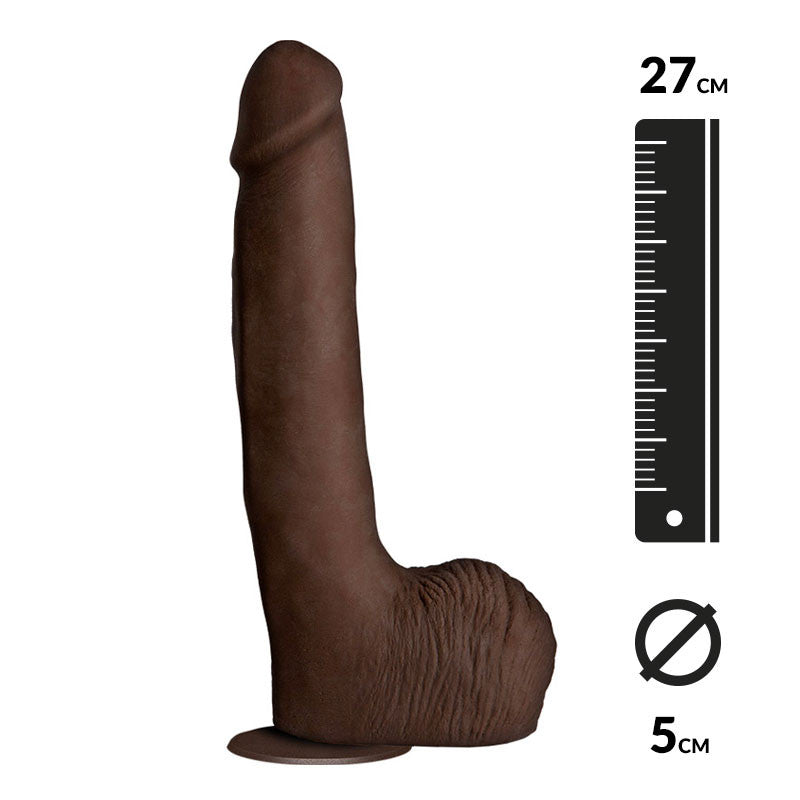 Gode ventouse réaliste XXL Rob Piper 27cm (brun) - Doc Johnson