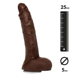 Gode ventouse réaliste Jason Luv 25cm (brun) - Doc Johnson
