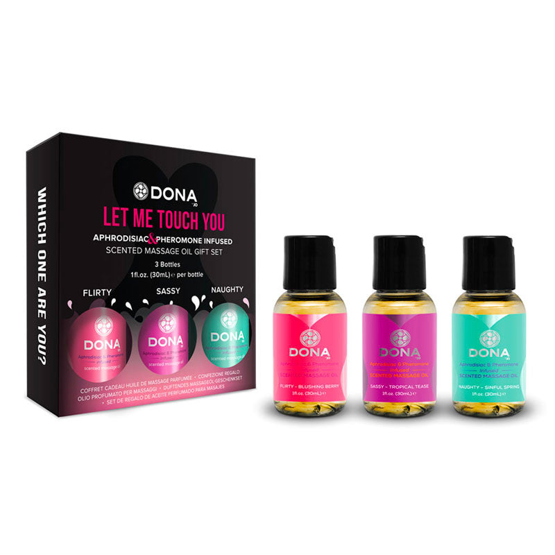 Set d'huile de massage aux phéromones  3x 30ml "Let Me Touch You" - Dona