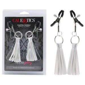 Pinces à tétons avec petit fouet (Argent) - CalExotics