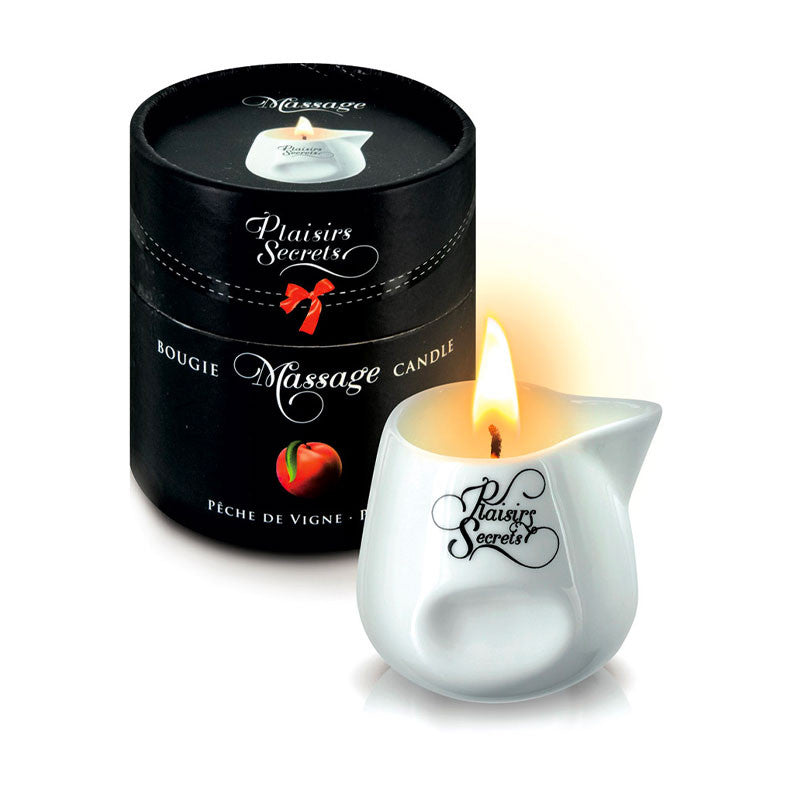 Bougie de massage Pêche - Plaisirs Secrets