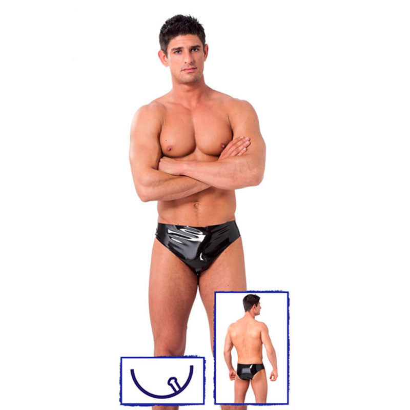Slip en latex pour homme avec plug anal - Rimba
