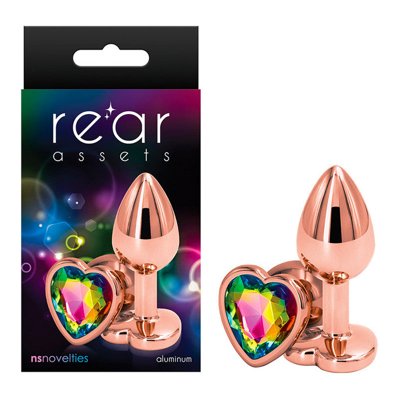 Plug anal Aluminium Rear Assets Heart Rose gold (S) - NS Novelties