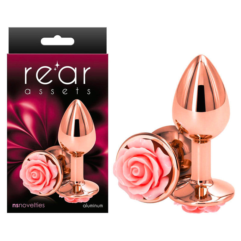 Plug anal Aluminium Rear Assets Rose Rose (S) - NS Novelties