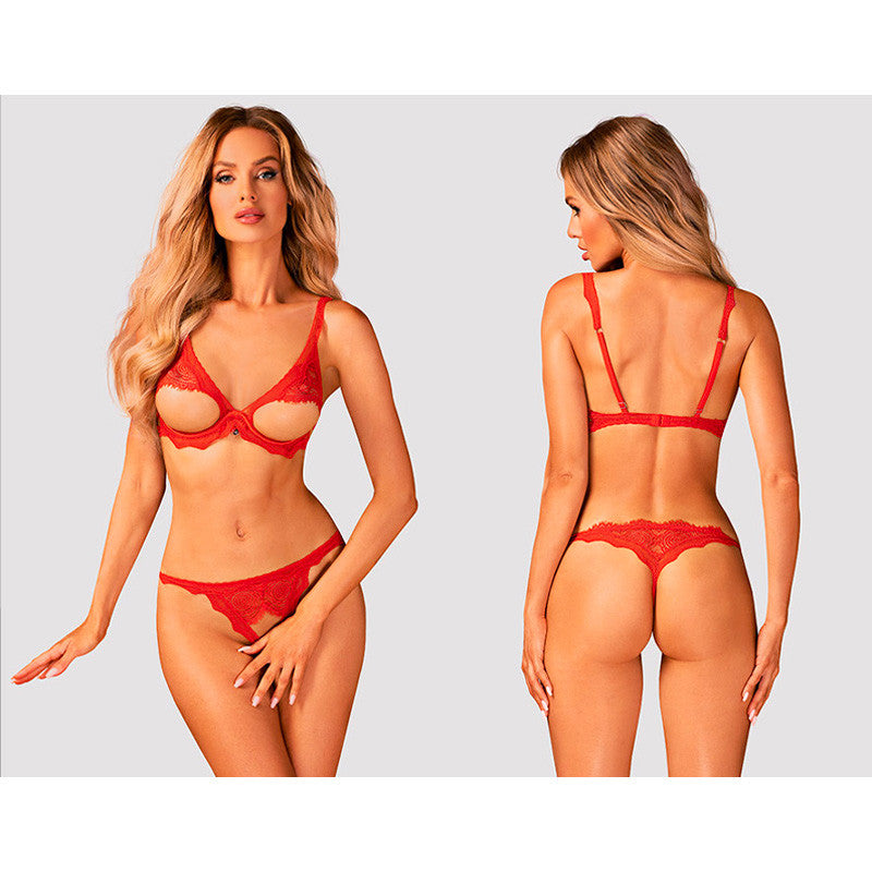 Ensemble de lingerie sexy Bergamore (rouge) - Obsessive