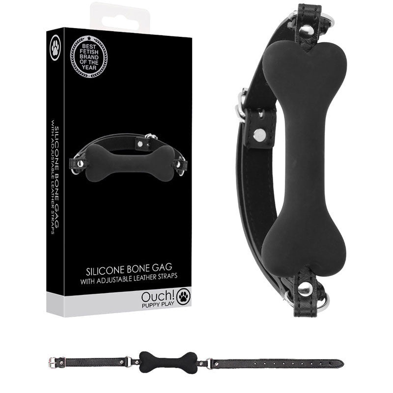 Ball Gag en silicone avec Os de chien Puppy Play - Ouch!