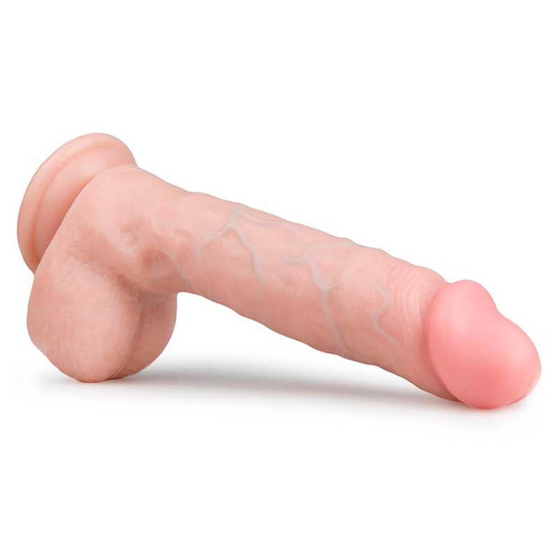 Dildo réaliste avec testicules et ventouse 18 cm (Beige) - EasyToys