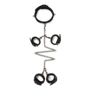 Coffret BDSM (collier, menottes et attaches pour chevilles) - EasyToys