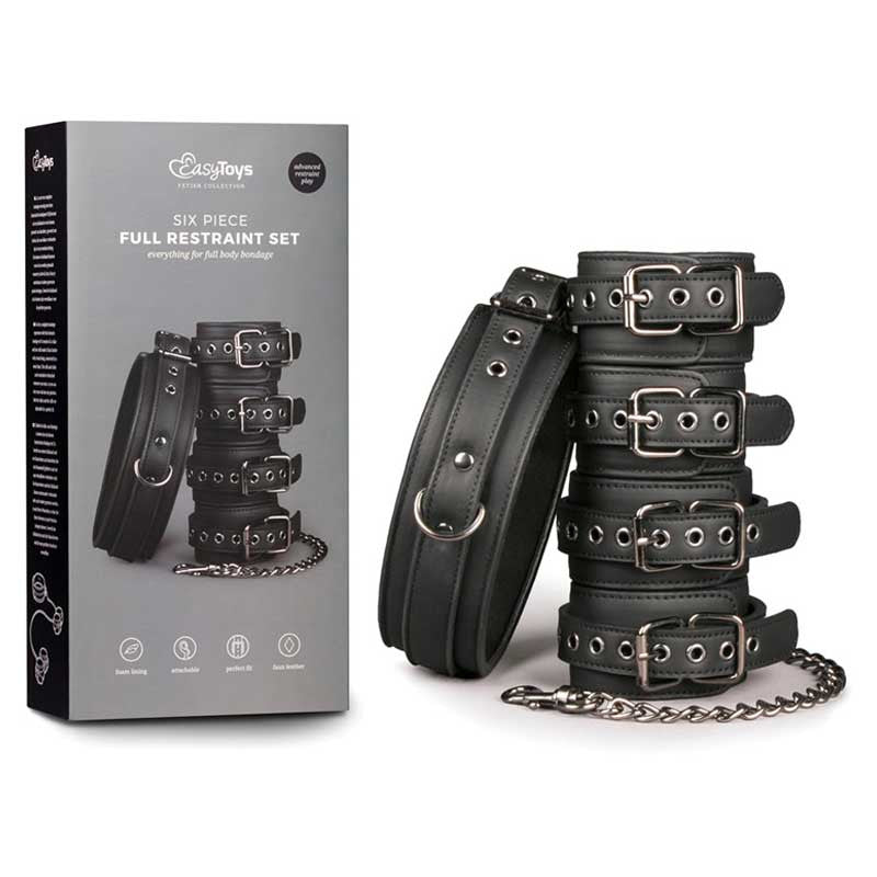 Coffret BDSM (collier, menottes et attaches pour chevilles) - EasyToys