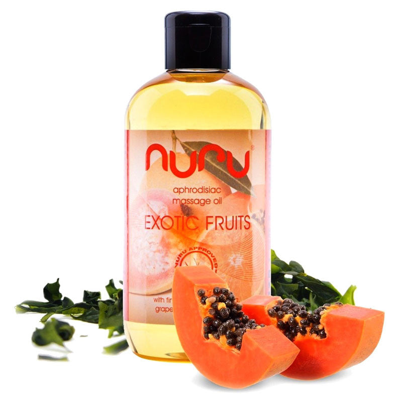 Huile de massage aphrodisiaque "Fruits Exotiques" 250ml - Nuru