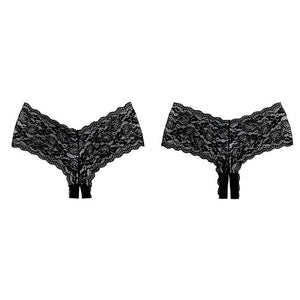 Panty Sexy ouvert Candy Apple (Noir) - Allure