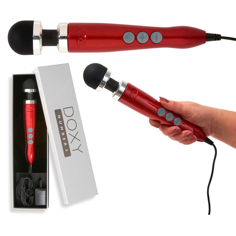 Vibromasseur ultra-puissant Die Cast 3 (Rouge) - DOXY