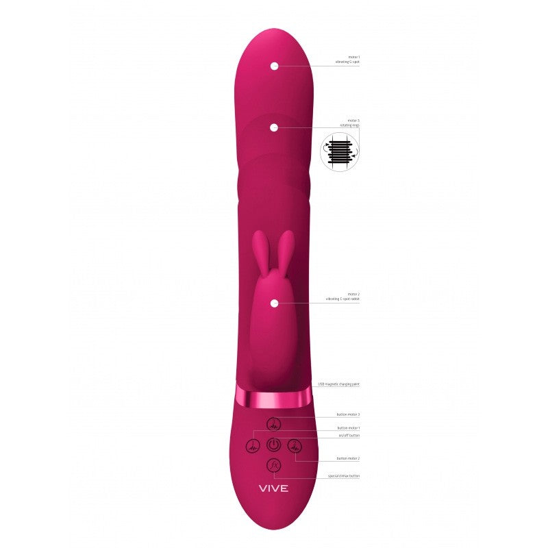 Vibromasseur rabbit avec perles vibrantes et rotatives Nari - Vive