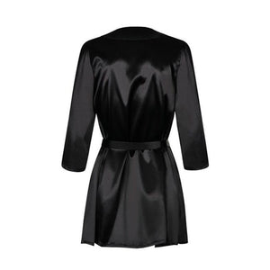 Peignoir & String Satinia (Noir) - Obsessive