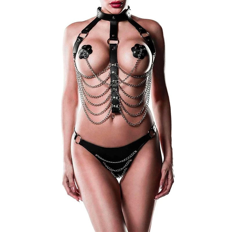 Ensemble harnais BDSM 3pces. - Grey Velvet 14503