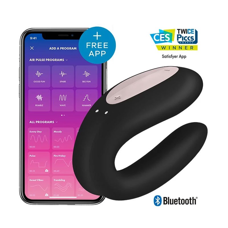 Stimulateur pour couple (Noir) - Satisfyer Double Joy