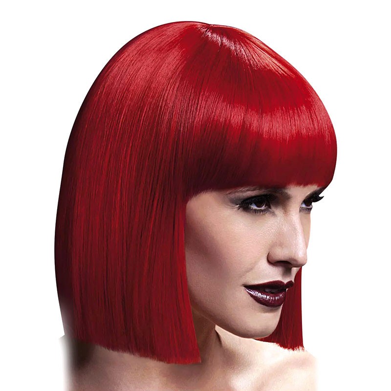 Perruque Lola Bob carré avec frange Rouge 30 cm – Fever