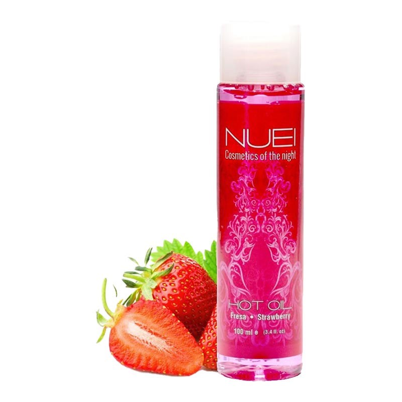 Huile intime stimulante et chauffante (Fraise) 100 ml - NUEI Hot Oil