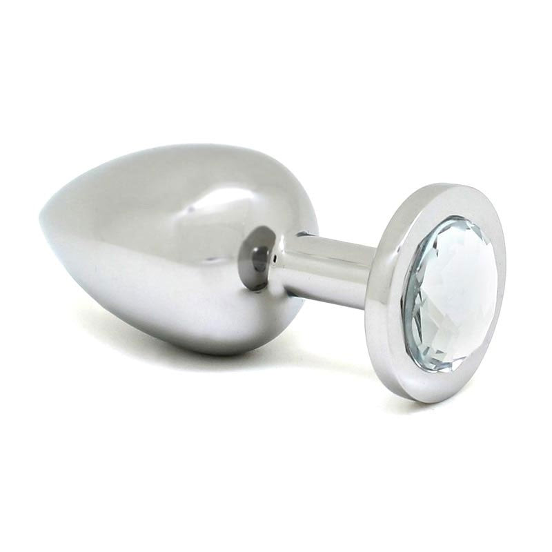 Plug anal en acier inoxydable avec cristal - Transparent