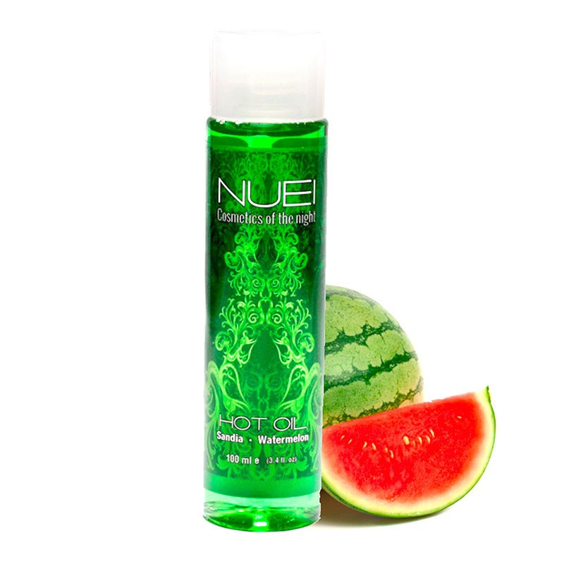 Huile intime stimulante et chauffante 100 ml (Pastèque) - NUEI Hot Oil