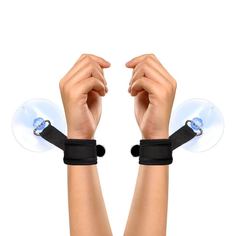 Menottes BDSM ajustables avec ventouse - Ouch!