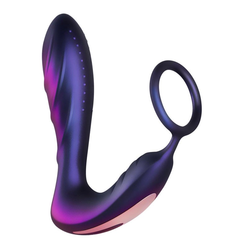 Plug anal vibrant avec Anneau pénien 2-in-1- Hueman Black Hole