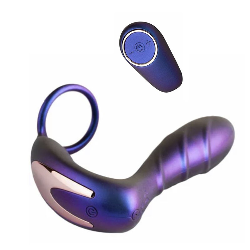 Plug anal vibrant avec Anneau pénien 2-in-1- Hueman Black Hole