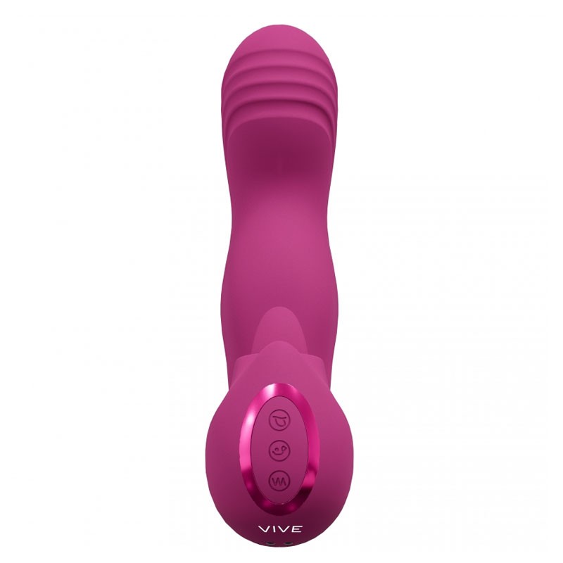 Vibromasseur point-G avec langue à triple actions - Vive Yumi
