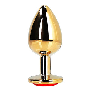 Plug anal en métal doré avec cristal rouge - Ouch!