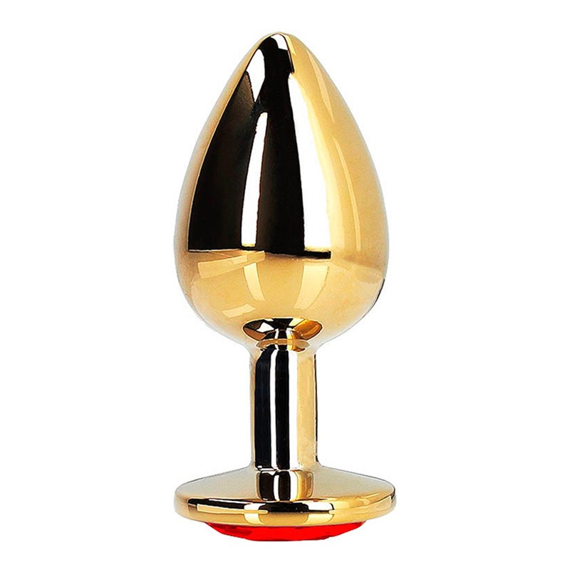 Plug anal en métal doré avec cristal rouge - Ouch!