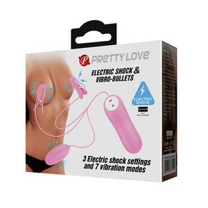 Oeuf vibrant avec pinces à seins électrostimulantes - Pretty Love
