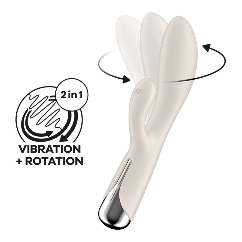 Vibromasseur rabbit rotatif (Blanc) - Satisfyer Spinning Rabbit