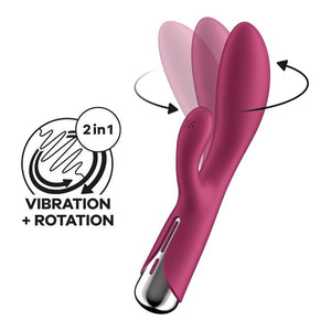 Vibromasseur rabbit rotatif (Bordeaux) - Satisfyer Spinning Rabbit