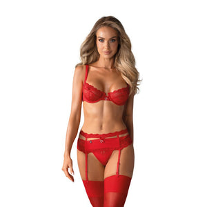 Ensemble de lingerie sexy Heartina (rouge) - Obsessive