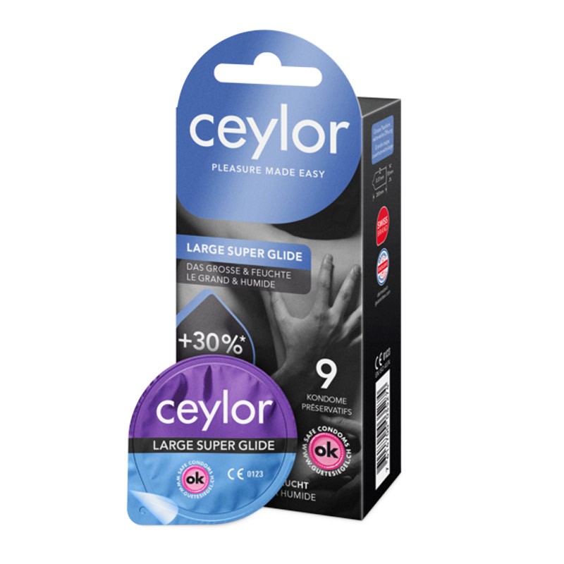 Ceylor Large Super Glide (9 Préservatifs)