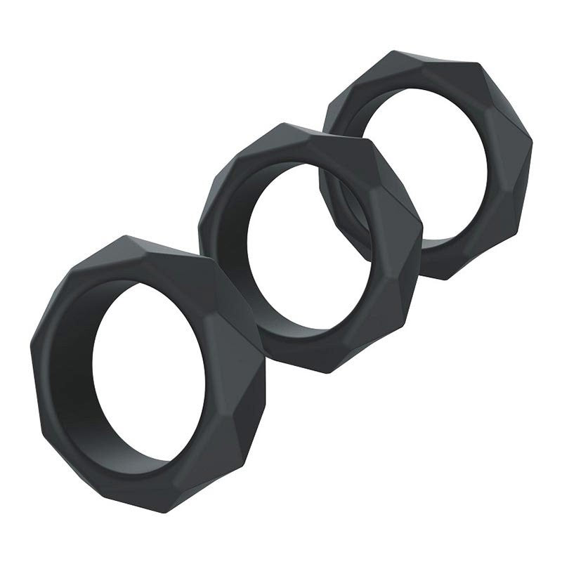Pack de 3 anneaux péniens en silicone - Hidden Desire Extreme