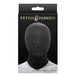 Cagoule BDSM 1 ouverture (Noir) - Fetish & Fashion Zippered Mouth NS Novelties