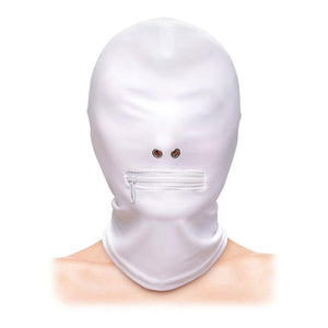 Cagoule 1ouverture bouche (Blanc) Fetish & Fashion Zippered Mouth - NS Novelties