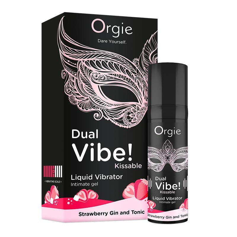 Gel de stimulation Orgie Dual Vibe Kissable (15 ml) - Gin Tonic & Fraise