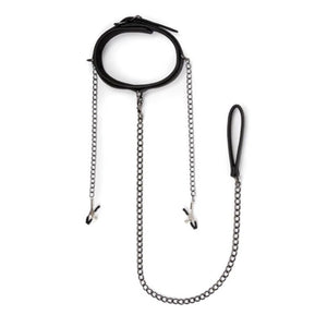 Kit BDSM (collier, laisse et pinces à seins) -  EasyToys